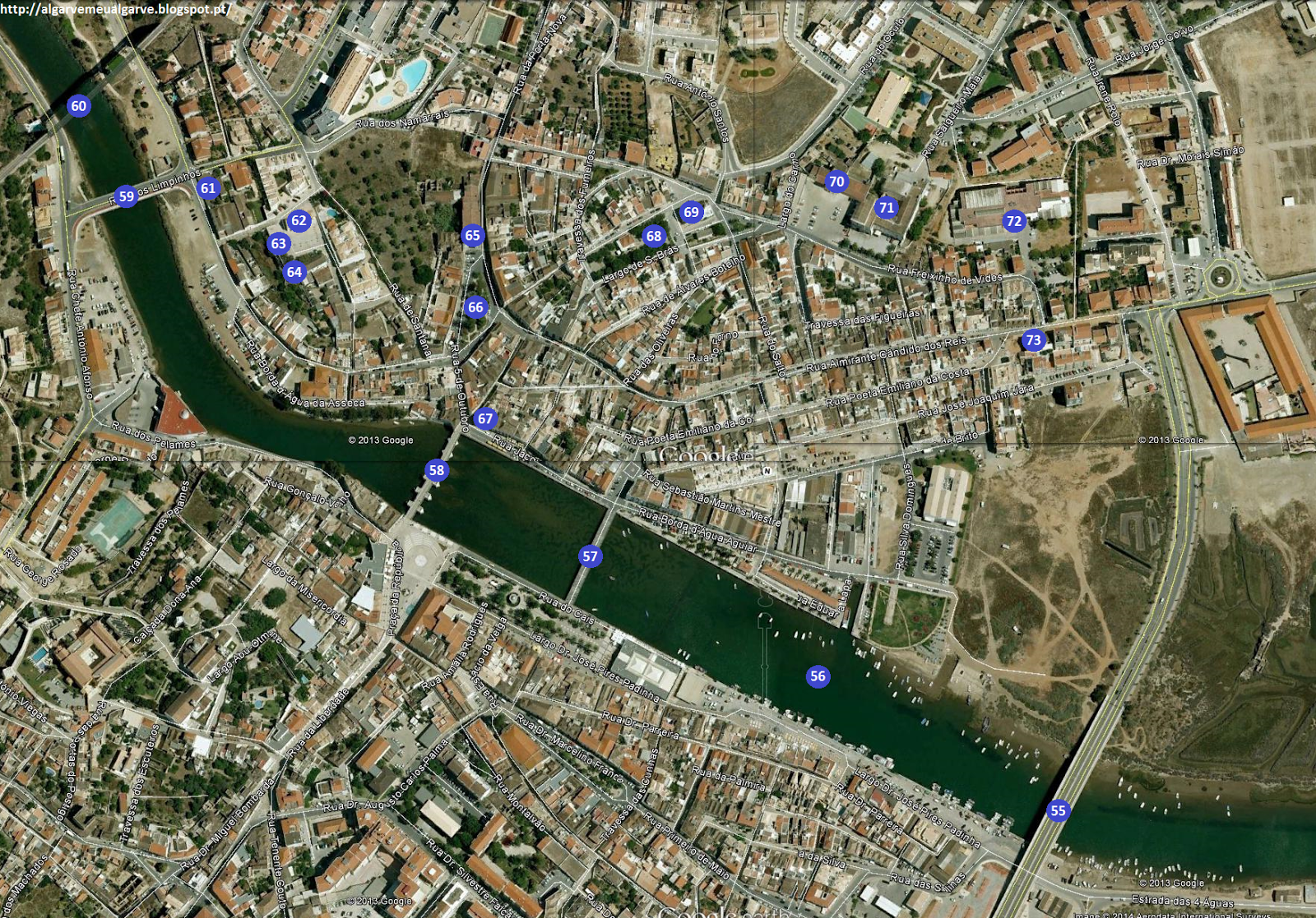 Algarve: Tavira - Mapa e Pontos de Interesse